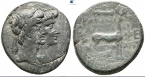 RP002-Livia & Augustus, Ionia-Ephesis 27bce-14ce AE :Stag SV 180916 L466 b-